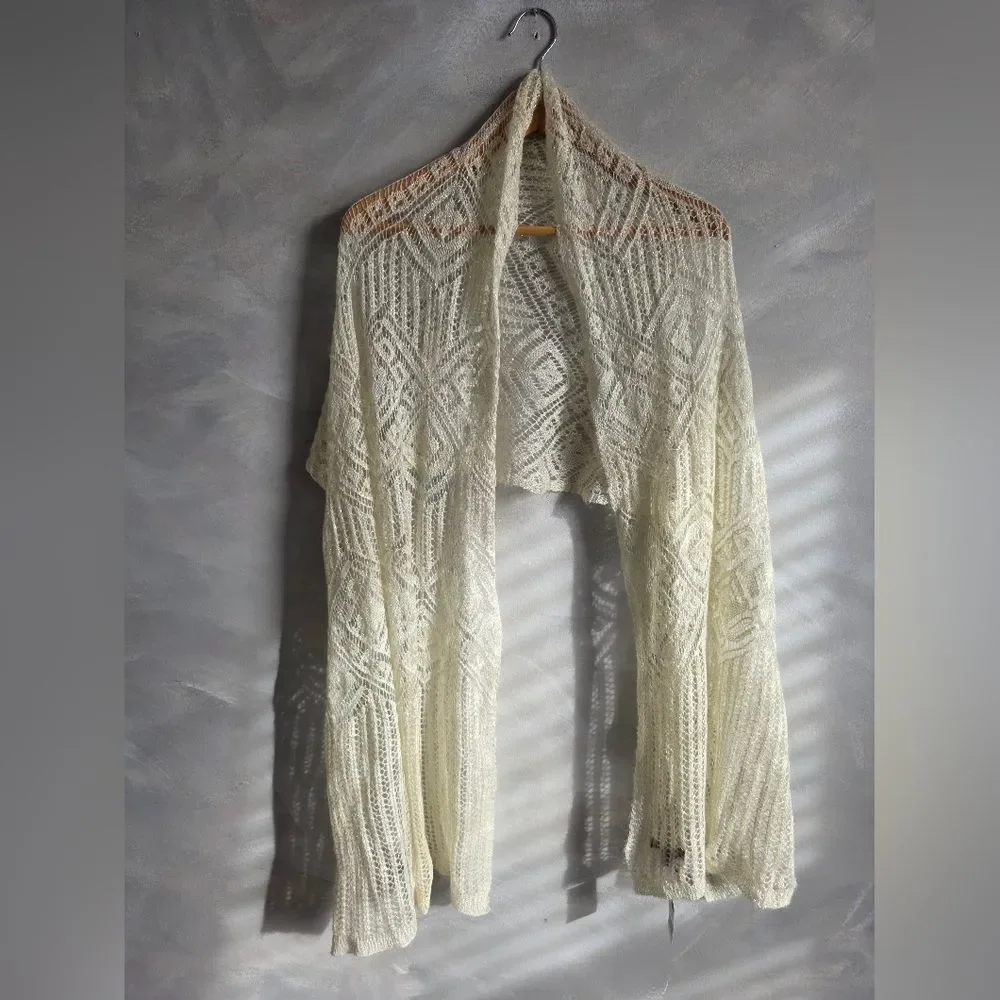Lauren Ralph Lauren Crochet Knit Scarf Shawl NWT
